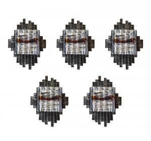 Set di 5 Aplique in stile Brutalista, Murano, Anni '60, Set of 5 Brutalist-style wall lights, Murano, 1960s